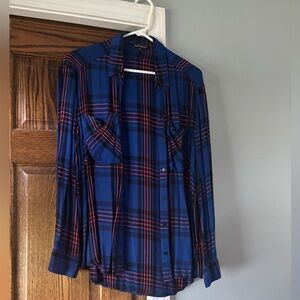 Express Women’s Blue Plaid Shirt